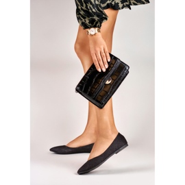 Černé lesklé klasické baleríny černá 1