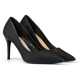 Elegantní černé lodičky s lehkými třpytkami černá 1