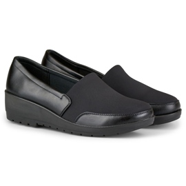 Pružné černé dámské boty černá 2