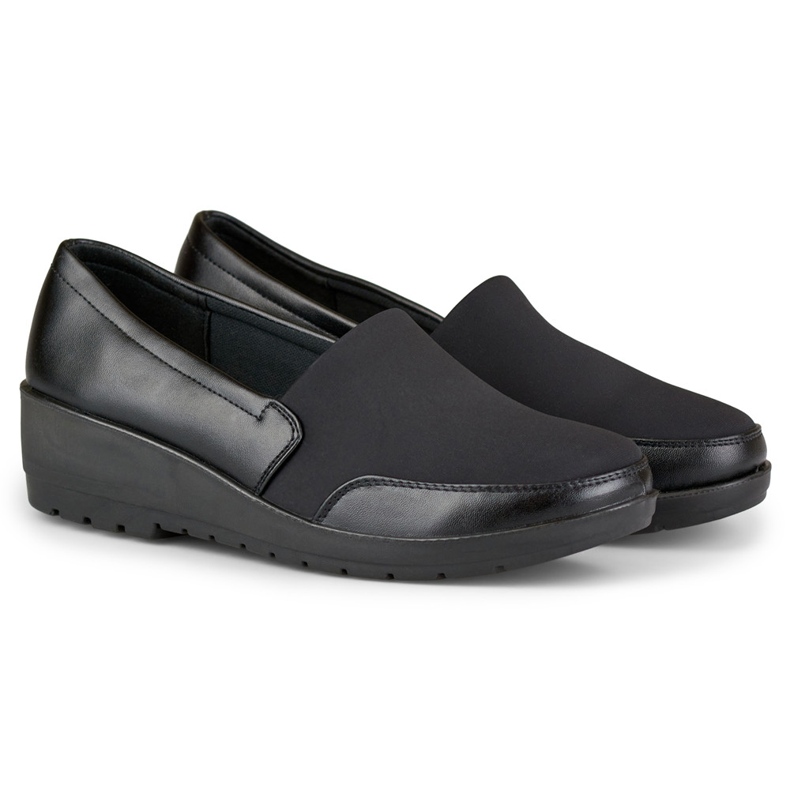 Pružné černé dámské boty černá 2