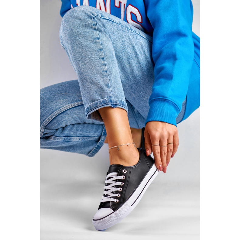 Dámské černé tenisky z ekokůže černá 1