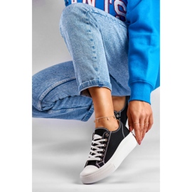 Černé tenisky na nízké platformě černý 1