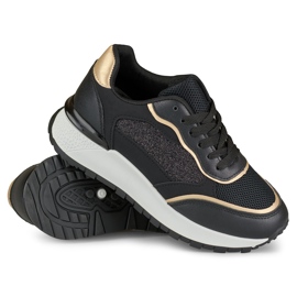 Dámské černé lesklé tenisky černý 1