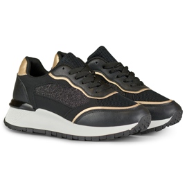 Dámské černé lesklé tenisky černý 2