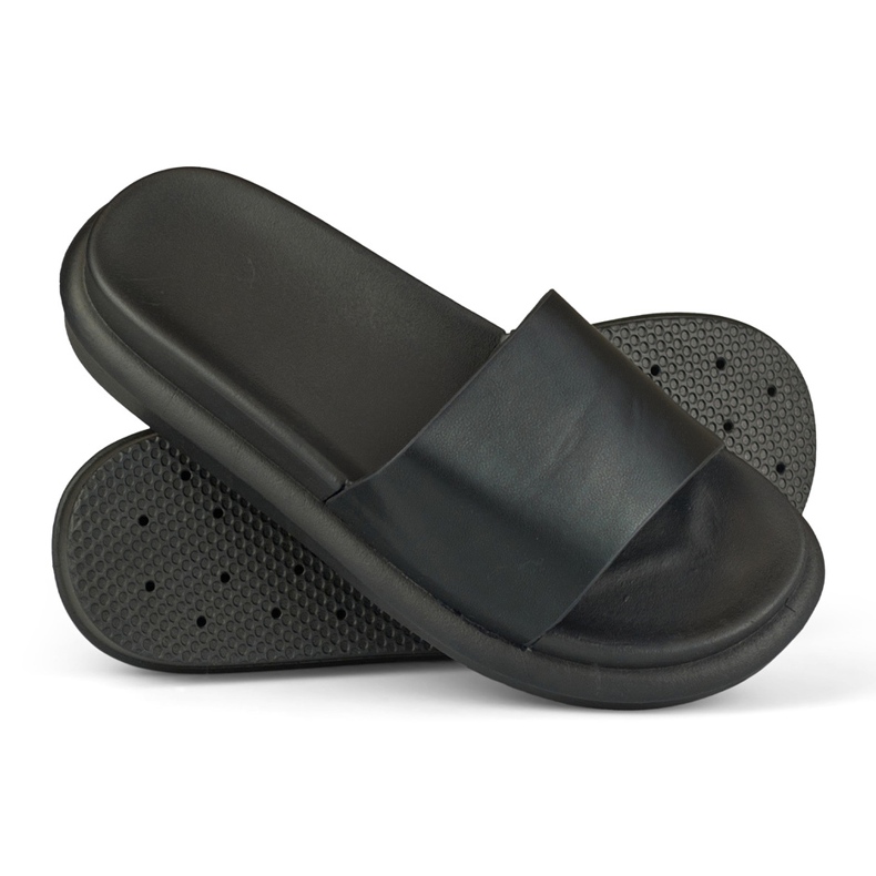 Pohodlné klasické černé dámské pantofle černá 1