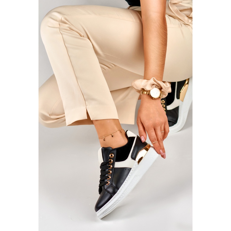 Dámské černobílé tenisky na platformě Eliza černá 1