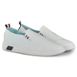 Dámské prolamované slip-on bílé tenisky bílý 2