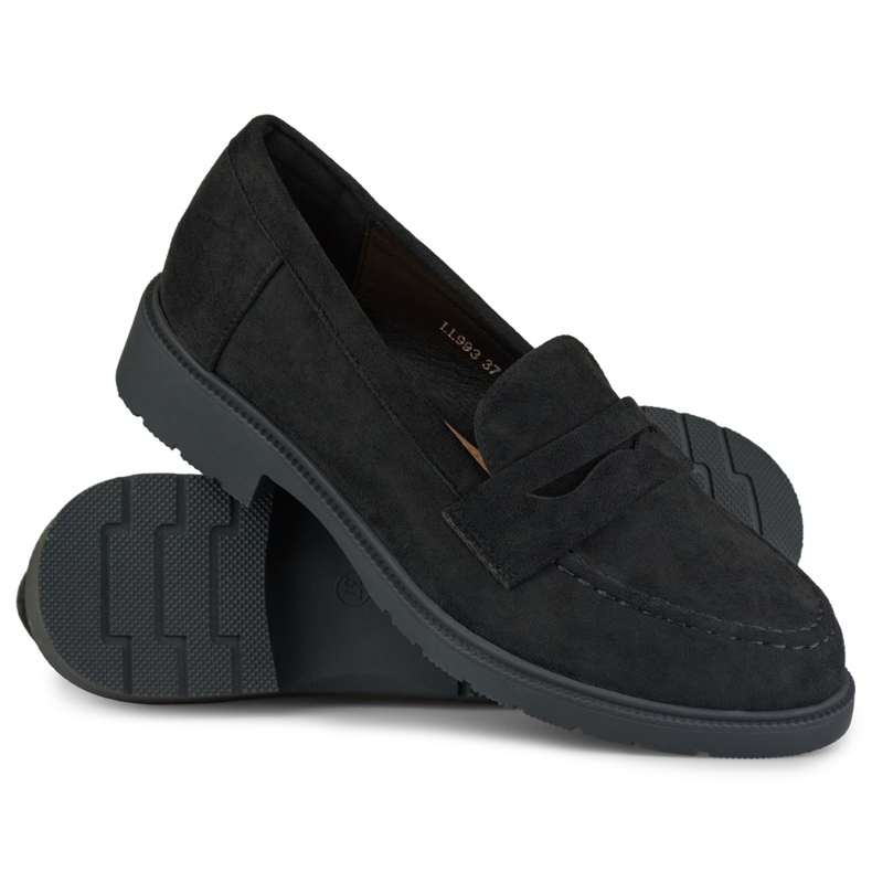 Černé klasické semišové dámské boty černá 1