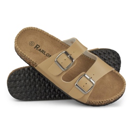 Béžové pohodlné dámské pantofle béžový 1