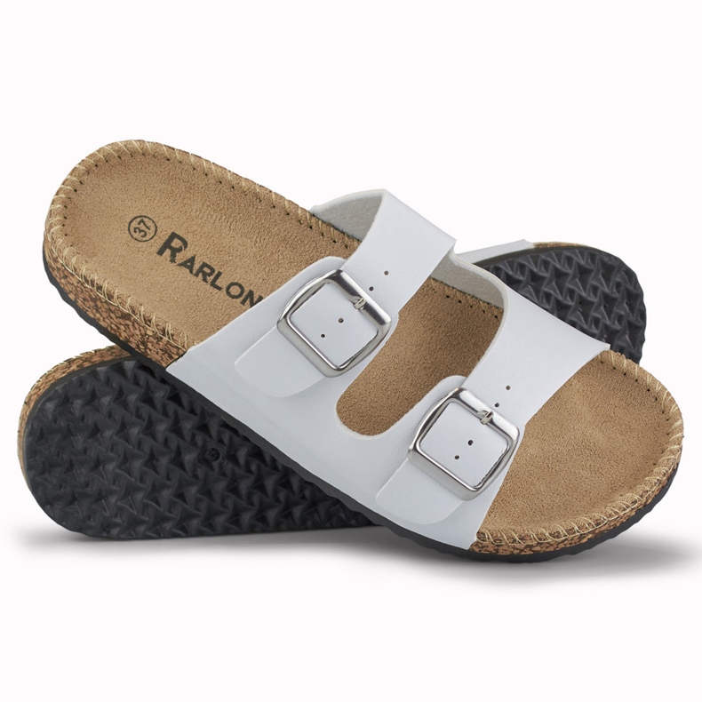 Bílé pohodlné dámské pantofle bílý 1