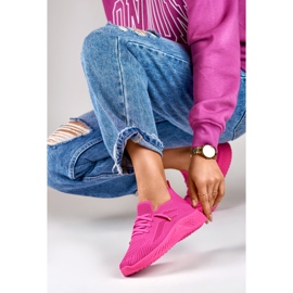 Fuchsiové elastické dámské sportovní boty růžový 1