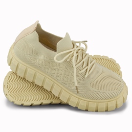 Flexibilní béžová dámská sportovní obuv béžový 2