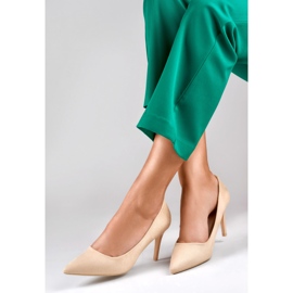 Béžové klasické semišové vysoké podpatky béžový 1 Béžové klasické semišové vysoké podpatky béžový 1