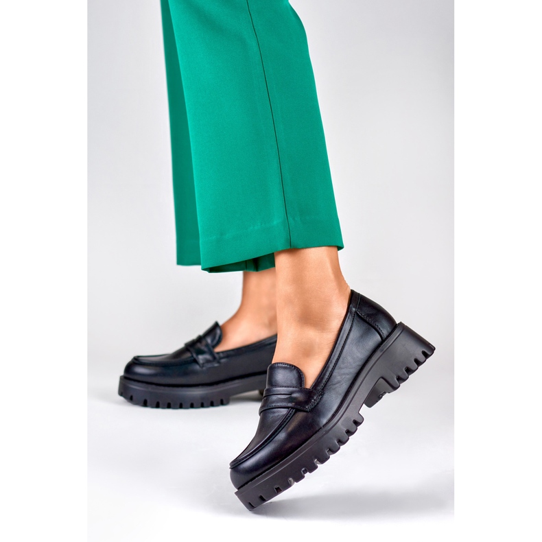 Dámské černé mokasíny z ekokůže černá 2