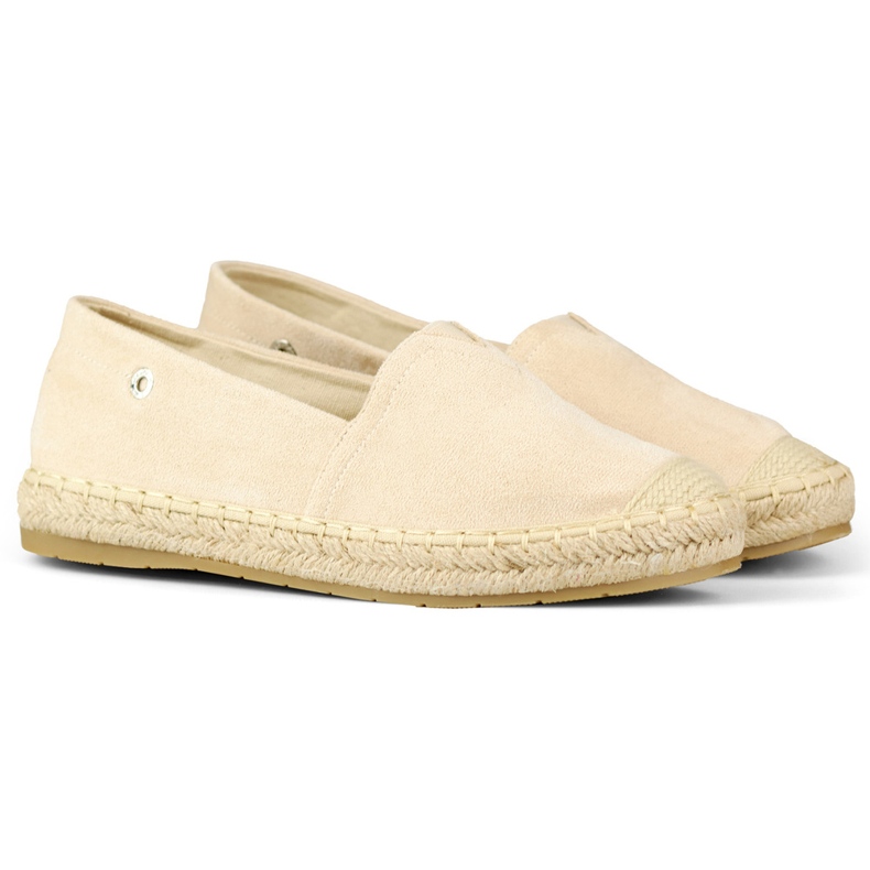 Dámské béžové semišové espadrilky béžový 1