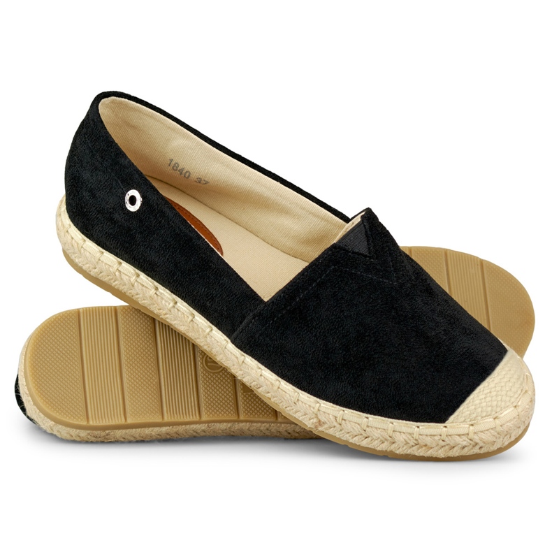 Dámské semišové černé espadrilky černý 1