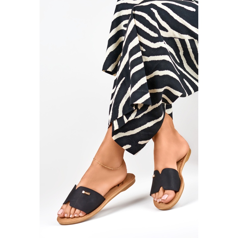 Dámské klasické ploché pantofle Denly černá 1