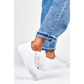 Dámské bílé tenisky na platformě bílý 1
