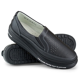 Dámské prolamované boty vyrobené z přírodní kůže černá 1 Dámské prolamované boty vyrobené z přírodní kůže černá 1