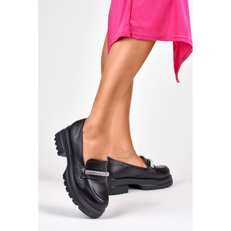 Dámské černé mokasíny z ekologické kůže černá 2