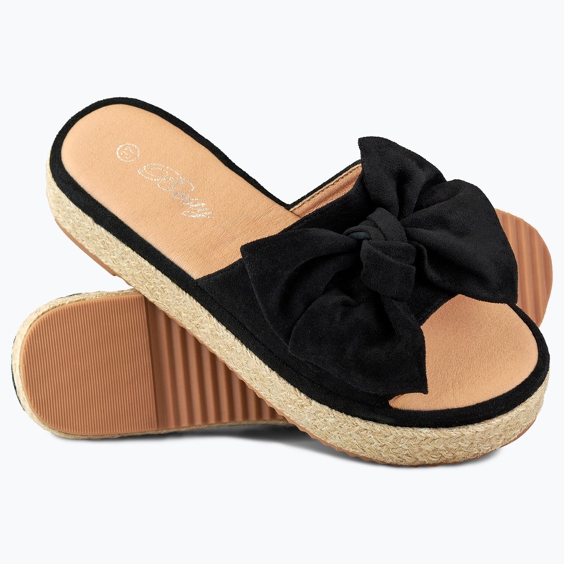 Černé espadrilky s mašlí černý 1