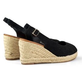 Dámské černé semišové espadrilky na klínku černý 1