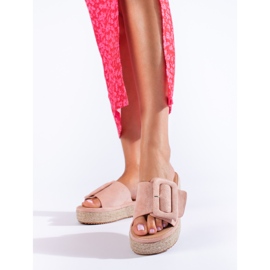 Semišové espadrilky Shelovet růžový 1