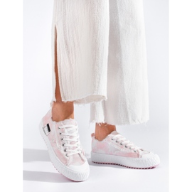 Shelovet růžové tenisky na platformě růžový 1