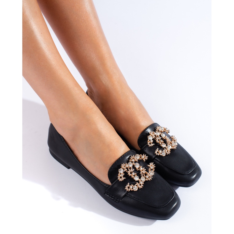 Dámské mokasíny Shelovet černé kamínkové černá 1
