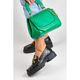 La.Fi Černé mokasíny na platformě černý 2