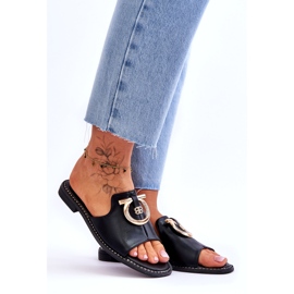 Kožené pantofle Pohodlná obuv S.Barski KV-2775-32 Černá 7