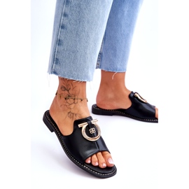 Kožené pantofle Pohodlná obuv S.Barski KV-2775-32 Černá 3