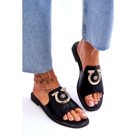 Kožené pantofle Pohodlná obuv S.Barski KV-2775-32 Černá 4