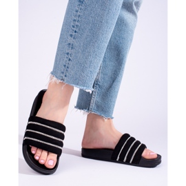 Dámské černé sandály s kubickou zirkony Shelovet černá 1