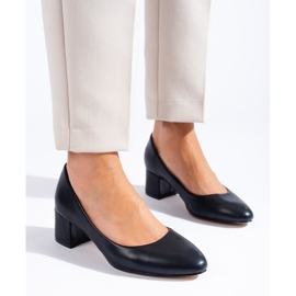Klasické dámské černé lodičky Shelovet na nízkém podpatku černá 1