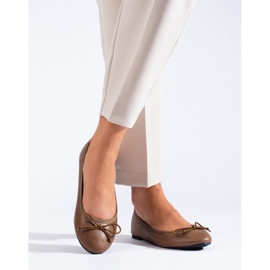 Dámské hnědé baleríny s mašlí Shelovet hnědý 1