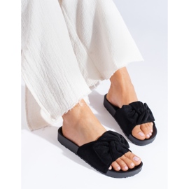 Dámské černé semišové pantofle na platformě Shelovet černá 1