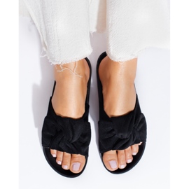 Dámské černé semišové pantofle na platformě Shelovet černá 2