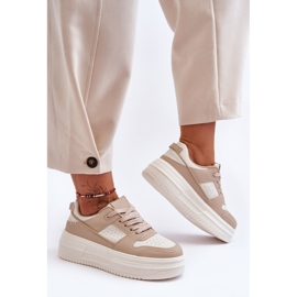 FJ1 Dámská sportovní obuv na masivní platformě béžová Belisso béžový 1