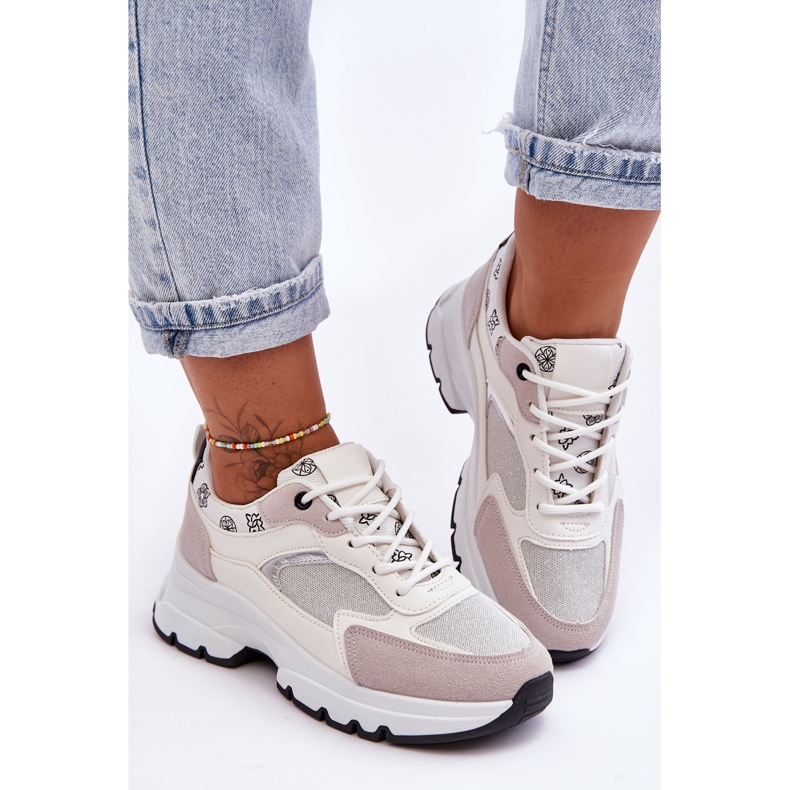 PM1 šněrovací Sportovní Boty Na Bílém Escape Platformě bílý 1