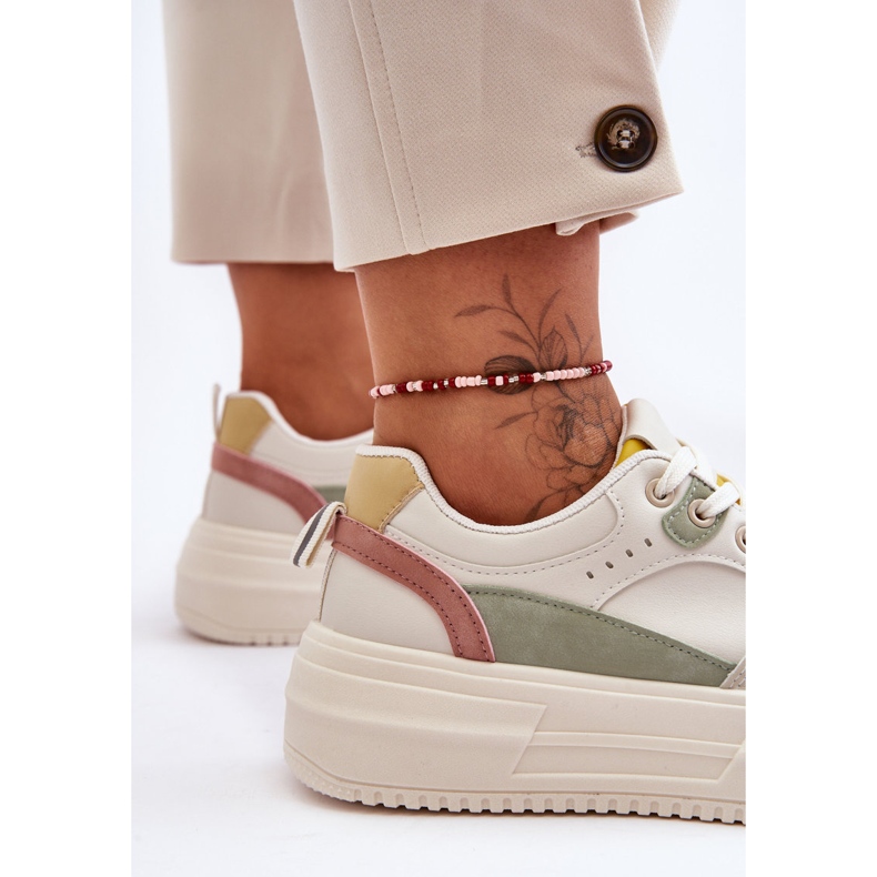 FJ1 Dámské Sportovní Boty Na Masivní Platformě Vícebarevné Gemma bílý 2