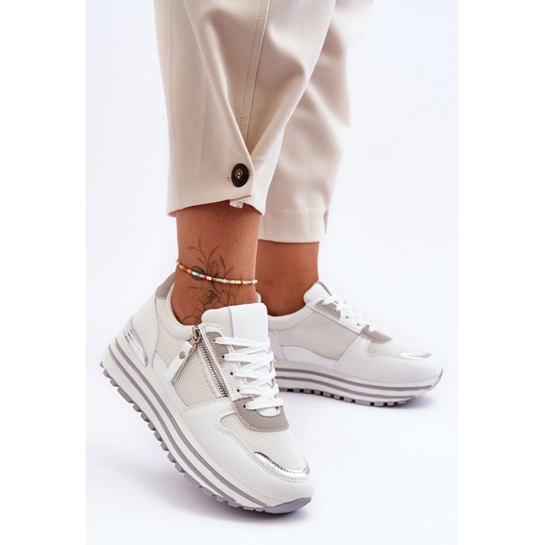 FJ1 Dámská sportovní obuv s ozdobným zipem bílá Cairo bílý 1