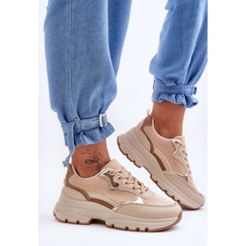 FG2 Béžová platforma ploché sportovní boty ikony béžový 2