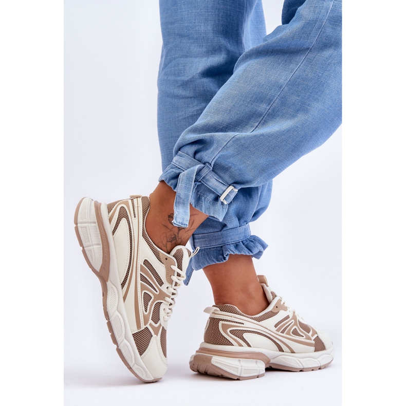 FG2 Dámská šněrovací sportovní obuv béžová Emare béžový 2