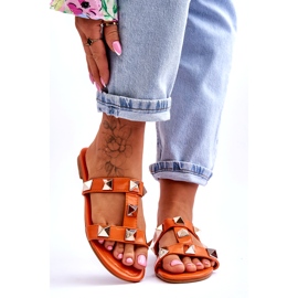 Dámské otoky -Flips s velkými čepy oranžové oranžový 1