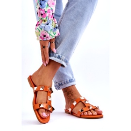 Dámské otoky -Flips s velkými čepy oranžové oranžový 2