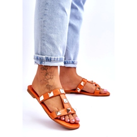 Dámské otoky -Flips s velkými čepy oranžové oranžový 4