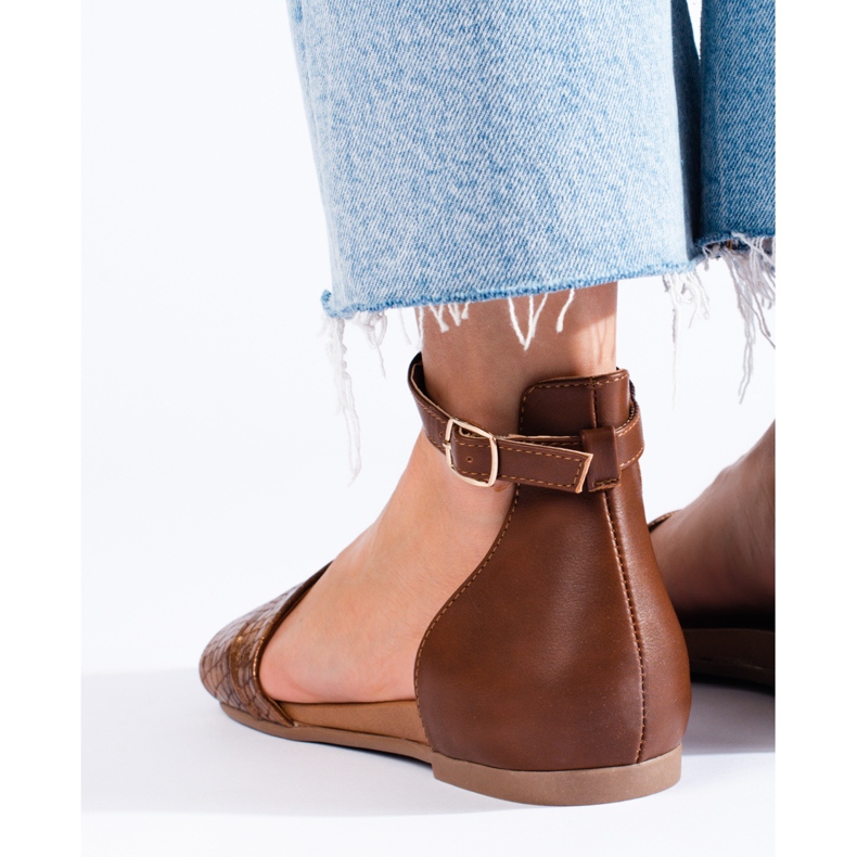 Hnědé dámské sandály Daszyński hnědý 1