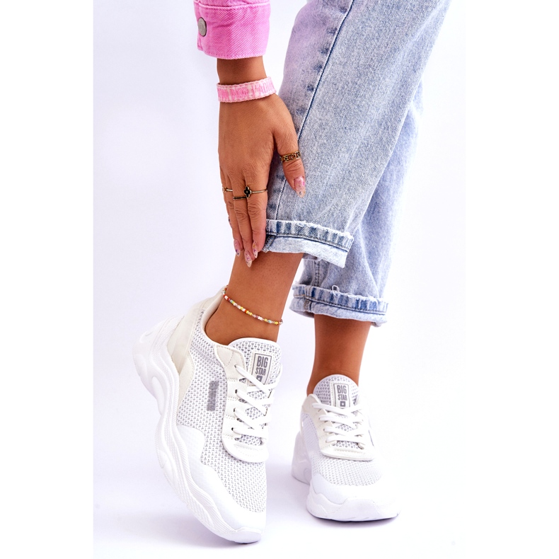 Dámská látková sportovní obuv Memory Foam System Big Star LL274A064 Bílá bílý 1