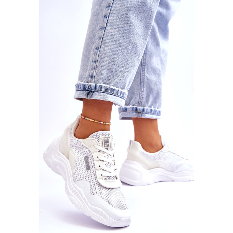 Dámská látková sportovní obuv Memory Foam System Big Star LL274A064 Bílá bílý 3